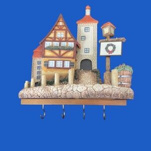 2004 Goebel Scape “BAVARIAN VILLAGE PLAQUE" With Key Holder   8 X 8"